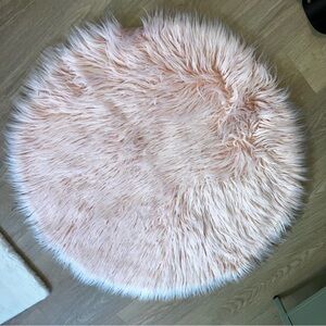 Pillowfort Pink Faux Fur Rug